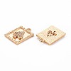 Brass Micro Pave Clear Cubic Zirconia Pendants KK-S356-768-2