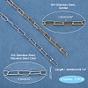 2Pcs 2 Style 304 Stainless Steel Handmade Chains CHS-GA0001-02-2