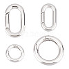 4Pcs 4 Styles 304 Stainless Steel Spring Gate Rings STAS-UN0051-09-1