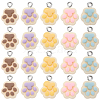 SUNNYCLUE 30Pcs 5 Colors Opaque Resin Paw Print Pendants CRES-SC0002-69-1