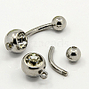 Fashionable 304 Stainless Steel Belly Rings AJEW-J001-M-2