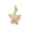 Brass Micro Pave Clear Cubic Zirconia Charms KK-D431-053B-G-1