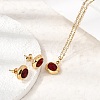 304 Stainless Steel & Cubic Zirconia Stud Earrings & Pendant Necklaces & Link Bracelets Sets SA-CBADCF0-02G-2