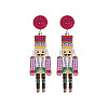 Cartoon Soldier Shape Alloy Enamel Dangle Stud Earrings FS-WGA682D-01-1