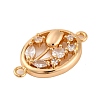 Brass Pave Clear Cubic Zirconia Connector Charms KK-Z066-10G-2