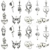 50Pcs 10 Styles Gothic Tibetan Style Alloy Pendants TIBEP-CJ0002-53-1