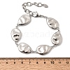 Textured 316L Surgical Stainless Steel Link Chain Bracelets for Women BJEW-D454-03P-5