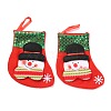 Cloth Hanging Christmas Stocking HJEW-B003-15-1