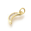 Brass Micro Pave Clear Cubic Zirconia Pendants KK-L225-015G-2