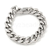 Non-Tarnish 201 Stainless Steel Cuban Link Chain Bracelets for Women and Men BJEW-F473-03P-01-1