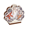 Wood & Acrylic Shell Shape Display Box AJEW-WH0650-32-6