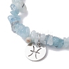 Natural Aquamarine Stretch Bracelets BJEW-JB11147-12-3