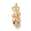 Brass Micro Pave Clear Cubic Zirconia Fold Over Clasps KK-H480-22G-1