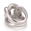 Non-Tarnish 304 Stainless Steel Twist Oval Chunky Ring RJEW-B040-15P-3