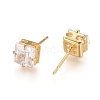 Brass Stud Earrings EJEW-L245-005G-2