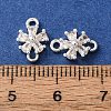 Brass Pave Clear Cubic Zirconia Connector Charms CU-CBAEC99-15S-3