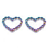 Rack Plating Rainbow Color Alloy Linking Rings PALLOY-S180-306-2