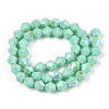 Opaque Solid Color Electroplate Glass Beads Strands X-EGLA-A039-P6mm-L20-3