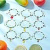 9Pcs Fruit Theme Alloy Enamel Charm Bracelets BJEW-MZ00206-1