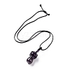 Natural Amethyst Mushroom Pendant Necklace NJEW-E065-01C-2