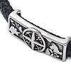 Men's Braided Black PU Leather Cord Bracelets BJEW-K243-56AS-2