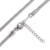 Non-Tarnish 304 Stainless Steel Bone Rope Chain Necklace for Women NJEW-I121-01B-P-2