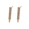 Brass Clear Cubic Zirconia Stud Earrings Finding for Women KK-A244-10C-G-1