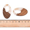 Transparent Resin and Walnut Wood Pendants RESI-T057-02N-4