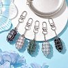 304 Stainless Steel Chain Pouch Natural Gemstone Pendant Decorations HJEW-JM01888-01-2
