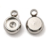 201 Stainless Steel Pendant Rhinestone Settings STAS-G311-02P-1