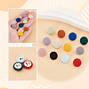 AHADERMAKER 120Pcs 12 Colors Plastic with Cotton Cloth Shank Buttons BUTT-GA0001-09-3