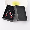 Heart Glass Pendant Necklaces & Dangle Earrings Jewelry Sets SJEW-JS00881-2