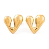 Ion Plating(IP) Heart 304 Stainless Steel Stud Earrings for Women EJEW-L272-033G-04-1