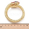 Snake Alloy Rhinestone Bangles for Women BJEW-G085-01G-01-5
