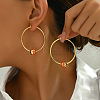 Exaggerated Circle Stainless Steel Hoop Earrings KO7110-4-1