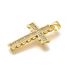 Rack Plating Brass Micro Pave Cubic Zirconia Pendants KK-L226-005G-09-2