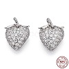 Rhodium Plated 925 Sterling Silver Micro Pave Cubic Zirconia Charms STER-T004-60P-1