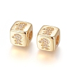 Brass Micro Pave Cubic Zirconia European Beads ZIRC-G162-14G-06-1