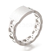 Textured Rectangle 304 Stainless Steel Finger Ring for Women RJEW-L126-03B-P-4