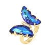 Brass Micro Pave Cubic Zirconia Finger Rings GL-CBA65A8-01G-14-4