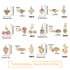 SUNNYCLUE 12Pcs 6 Styles Brass Micro Pave Cubic Zirconia Charms ZIRC-SC0001-07G-2