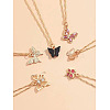 6Pcs Alloy Pendant Layered Chain Necklaces for Women WGC39CD-01-1