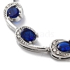 Platinum Alloy Teardrop Link Chain Bracelets LS-BJEW-A005-01A-2