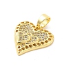 Rack Plating Brass Micro Pave Cubic Zirconia Pendants KK-M082-03G-2