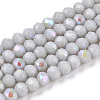 Electroplate Opaque Solid Color Glass Beads Strands EGLA-A034-P3mm-L23-1