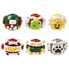 6Pcs 6 Styles Christmas Hand Painted Acrylic with Enamel Beads MACR-FS0002-42-1