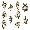 9Pcs 9 Style Snake Enamel Pin JEWB-BC0001-08-1