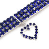 Adjustable 3-Row Iron Rhinestone Cup Chain Pet Collars AJEW-A054-01B-2