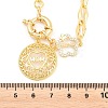 Mother's Day Brass Micro Pave Clear Cubic Zirconia Hollow Flat Round with Heart Mama Pendant Necklaces for Women NJEW-A071-05G-4