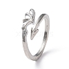 Alloy Wing Open Cuff Ring for Women RJEW-K239-17D-AS-3